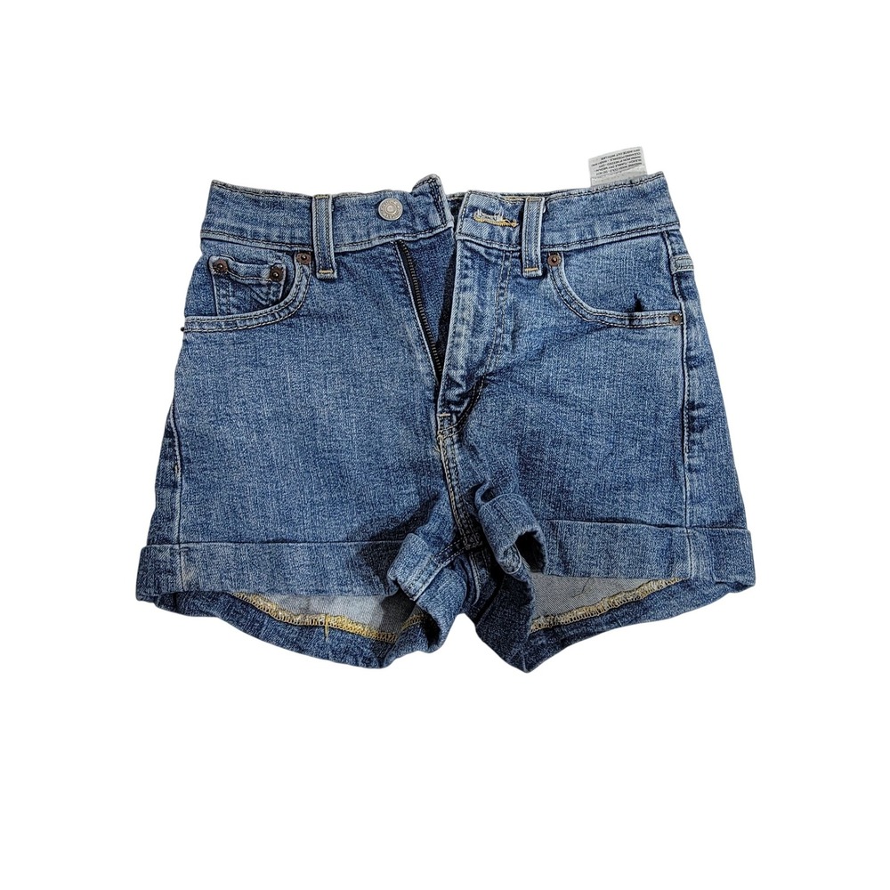 Levi Strauss & Co Womens Medium Wash High Rise Cuffed Denim Shorts Size 23 Blue
